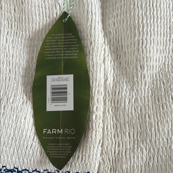 FARM Rio White and Blue Midi Dress - Picture 7 of 7